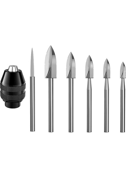 Adet Ahşap Oyma Aletleri, 1/8 Inç Shank Hss Gravür Matkap Aracı Ahşap El Sanatları Aksesuarları 4486 Chuck ile Dremel Aracı (Yurt Dışından) modelleri