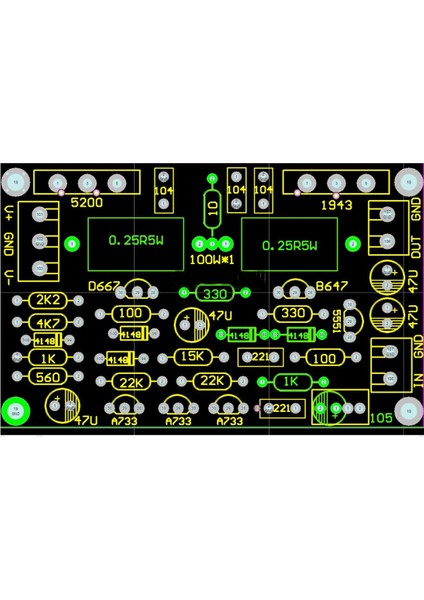 2SC5200+2SA1943 Mono Kanal 100W Hıfı Ses Amplifikatör Kartı (Yurt Dışından)