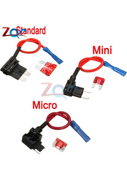 12V Sigorta Tutucu Bir Devre Musluk Adaptörü Ekleyin Mikro Mini Standart Atm Apm Blade 10A Blade ile Otomatik Sigorta Araba Sigorta Tutucu Klip (Yurt Dışından)