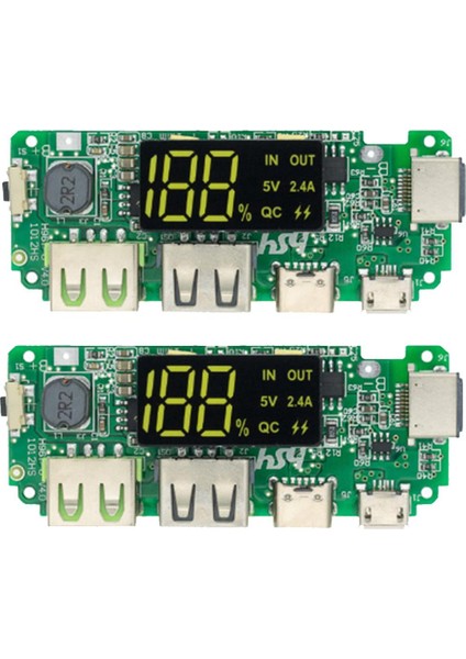 Adet LED Çift USB 5V 2.4A Mikro/tip-C USB Mobil Banka 18650 Şarj Lityum Şarj Cihazı Devre (Yurt Dışından)