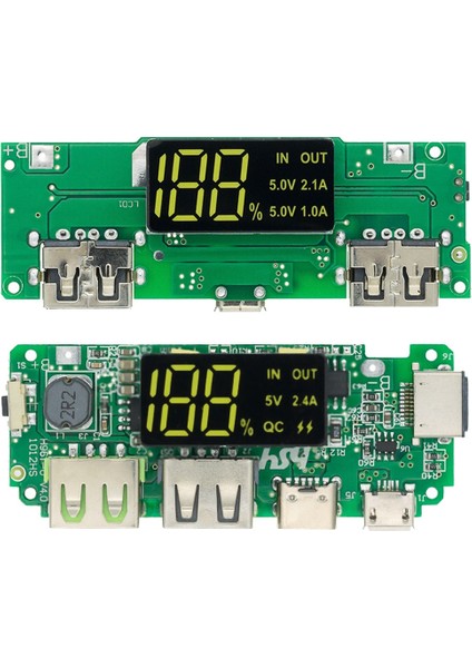Adet LED Çift USB 5V 2.4A Mikro/tip-C USB Mobil Banka 18650 Şarj Lityum Şarj Cihazı Devre (Yurt Dışından)