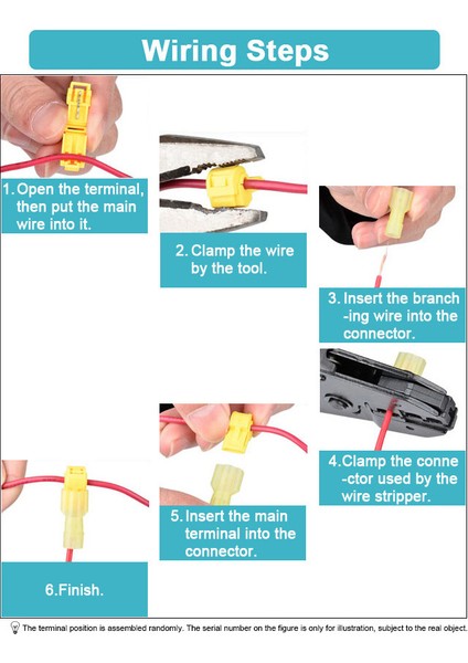 T Tap Tipi Elektrik Konnektörü Hızlı Kablo Terminali Ekleme ve Araba Bağlantı Hattı Için Yalıtımlı Erkek Dişi (Yurt Dışından)