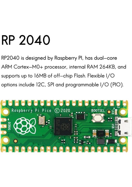 Raspberry Pi Pico Için 3x Esnek Dijital Arayüzlere Sahip Düşük Maliyetli, Yüksek Performanslı Mikrodenetleyici Kartı (Yurt Dışından)