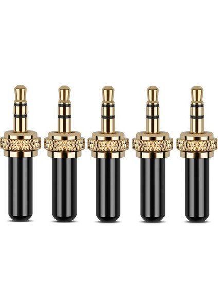5 Adet 3.5mm Fiş Konektörü Mini 3.5mm Vida Kilidi Stereo Jak Fişi (Yurt Dışından)