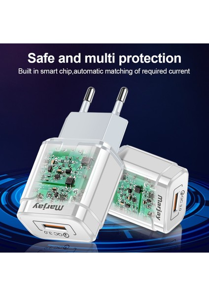 Marjay 18W USB Şarj Aleti Hızlı Şarj 3.0 Qc Telefon Şarj Cihazı iPhone 7 8 Xs Xiaomi Huawei P20 Lite Samsung S9 S8 A50 Hızlı Şarj Cihazı (Yurt Dışından) modelleri