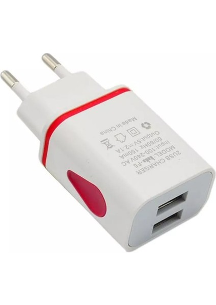 2022NEW 2.1A 5V LED 2 USB Telefon Şarj Cihazı Evrensel iPhone Için Samsung Için Htc Için Hızlı Duvar Şarj Adaptörü USB Şarj Aleti Ab Tak (Yurt Dışından)