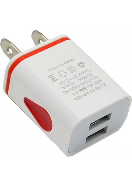 2022NEW 2.1A 5V LED 2 USB Telefon Şarj Cihazı Evrensel iPhone Için Samsung Için Htc Için Hızlı Duvar Şarj Adaptörü USB Şarj Aleti Ab Tak (Yurt Dışından) modelleri