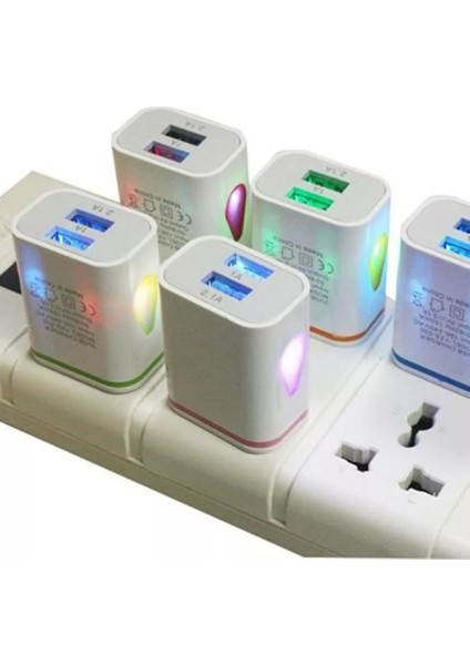 2022NEW 2.1A 5V LED 2 USB Telefon Şarj Cihazı Evrensel iPhone Için Samsung Için Htc Için Hızlı Duvar Şarj Adaptörü USB Şarj Aleti Ab Tak (Yurt Dışından) indirimleri