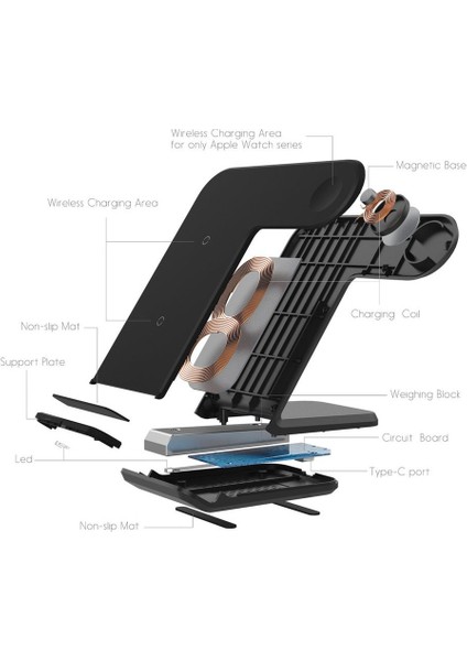 Iwatch Için Kablosuz Şarj Cihazı Saat Ikisi Bir Arada Dikey Hızlı Şarj (Yurt Dışından) modelleri