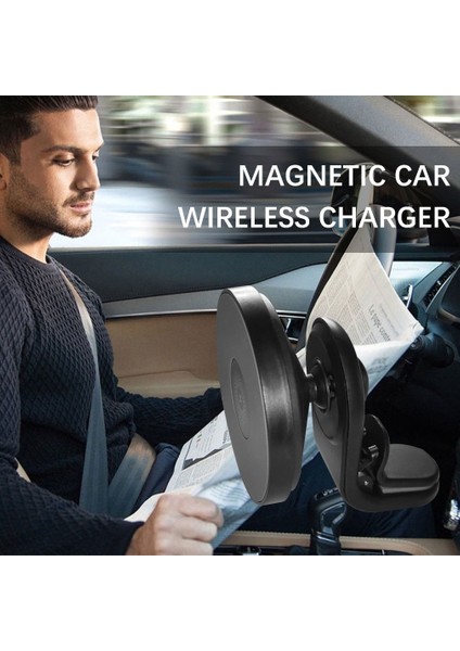 15W Manyetik Kablosuz Araç Şarj Braketi Hızlı Kablosuz Şarj Tabanı Siyah (Yurt Dışından) fırsatları