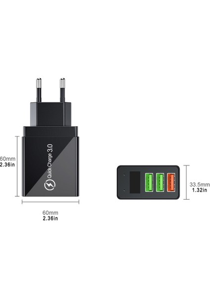2.5 USB Dijital Cep Telefonu Şarj Cihazı Dijital Ekran Hızlı Şarjlı Duvar Telefonu (Yurt Dışından) fırsatları