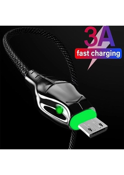 Mikro USB Kablosu Şarj Kablosu 3A Hızlı Şarj Cihazı Siyah Mamba LED Göstergesi Samsung Huawei Kablosu Için Xiaomi Telefon Aksesuarları (Yurt Dışından)