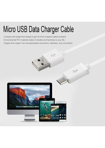1m 3ft Yuvarlak V8 Usb'den Mikro Usb'ye Samsung Beyaz Için Kaliteli Şarj Veri Kablosu (Yurt Dışından) indirimleri
