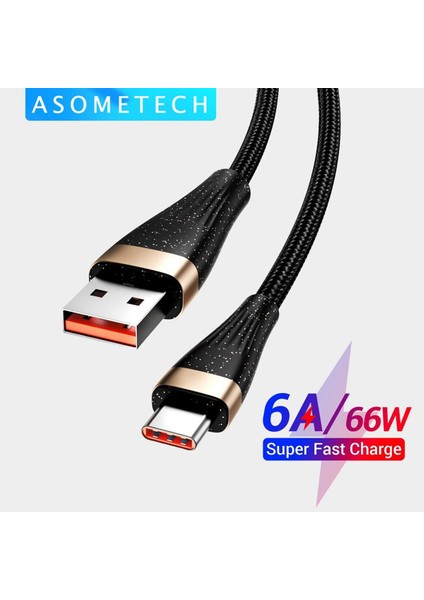 6A USB C Kablolu Telefon Tel C Tipi Kablo USB A Tipi C Hızlı Şarj Kablosu Xiaomi Samsung MacBook Için Hızlı Şarj Veri Kablosu (Yurt Dışından)