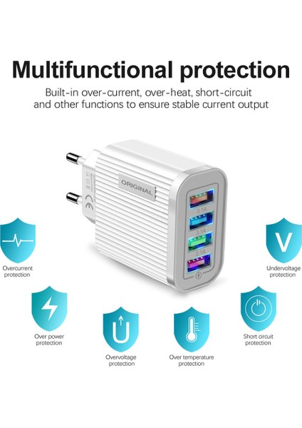 Ab/abd Tak USB Şarj Cihazı, iPhone 13 12 11 x Xs Samsung Xiaomi Cep 4 Port Evrensel Telefon Şarj Cihazı Için Hızlı Şarj Duvar Şarjı (Yurt Dışından) fırsatları