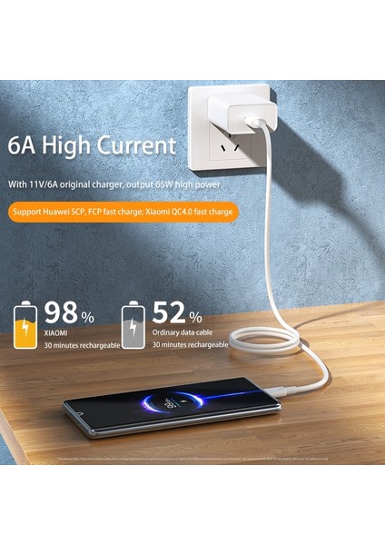 6A Hızlı Şarj USB C Kablosu Xiaomi Mi 12 Redmi Poco Huawei Cep Telefonu Aksesuarları C Tipi Kablolu Telefon Şarj Cihazı USB Kablosu (Yurt Dışından) fiyatları