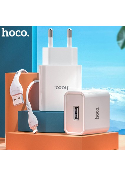 Hoco USB Şarj Aleti Seyahat Ab Tak 2A Hızlı Şarj Adaptörü iPhone 11 12 7 8 Cep Telefonu Şarj Cihazı Kablo ile Samsung Xiaomi Için (Yurt Dışından)