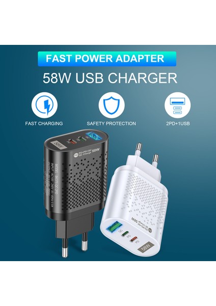 Olaf 58W USB C Şarj Cihazı Hızlı Şarj Kore Fiş Tipi-C Pd Qc3.0 Cep Telefonu Şarj Adaptörü iphone Samsung Huawei Xiaomi (Yurt Dışından) fiyatları