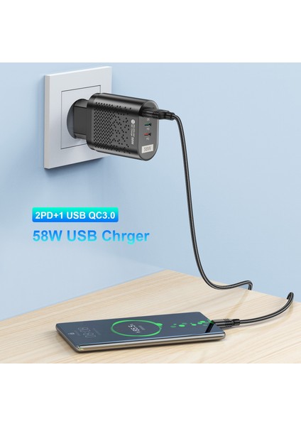 Olaf 58W USB C Şarj Cihazı Hızlı Şarj Kore Fiş Tipi-C Pd Qc3.0 Cep Telefonu Şarj Adaptörü iphone Samsung Huawei Xiaomi (Yurt Dışından) fırsatları