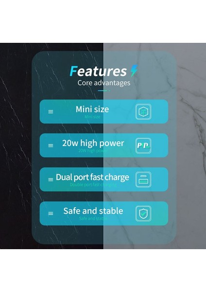 Kuulaa USB C Şarj Cihazı 20 W Gan Pd Qc 3.0 Tip C USB Şarj Cihazı Hızlı Şarj iPhone 14 13 12 11 Pro Max 7 8 Samsung iPad Air (Yurt Dışından) fiyatları