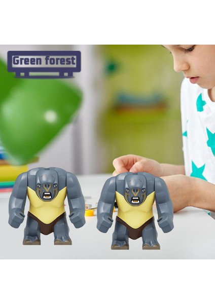 Yeşil Orman Minifigure Blokları Dıy Gömülü Erkek Kız Bulmaca Yapboz Blokları Yapı Oyuncak (Yurt Dışından)