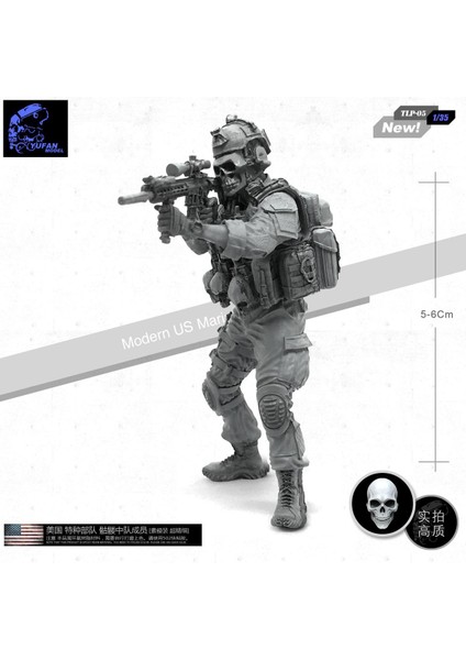 Yufan Modeli 1/35 Şekil Reçine Asker Kafatası Filosu Üyesi Abd Özel Kuvvetler Askeri Model Montesiz Tlp-05 (Yurt Dışından)