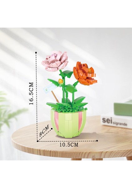 Çiçek Yapı Oyuncak Dıy Mini Bonsai Yapı Taşları Çiçek (Yurt Dışından)