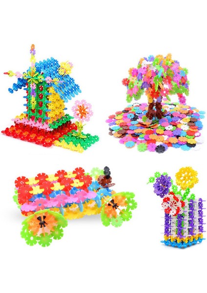 100 Adet/grup Plastik Kar Tanesi Yapı Taşları Yapı Taşları Kiti Çocuklar Için Yaşlı Montaj Oyuncak Yürümeye Başlayan Çocuklar Için Yapı Taşları (Yurt Dışından)