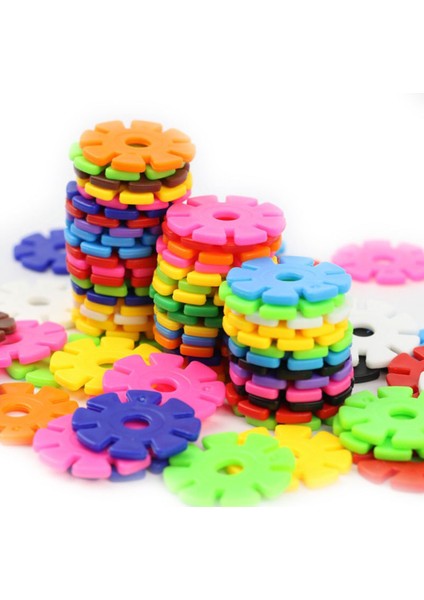 100 Adet/grup Plastik Kar Tanesi Yapı Taşları Yapı Taşları Kiti Çocuklar Için Yaşlı Montaj Oyuncak Yürümeye Başlayan Çocuklar Için Yapı Taşları (Yurt Dışından)
