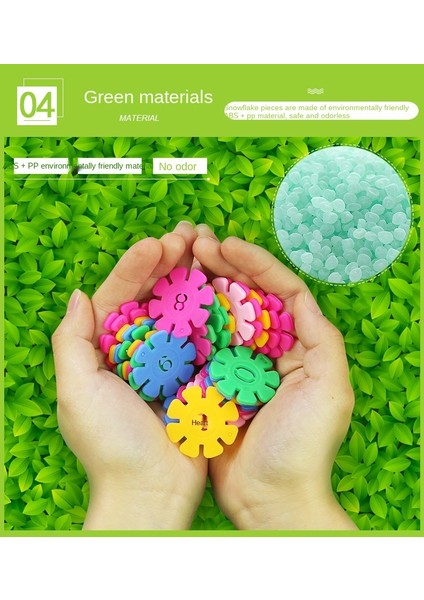 100 Adet/grup Plastik Kar Tanesi Yapı Taşları Yapı Taşları Kiti Çocuklar Için Yaşlı Montaj Oyuncak Yürümeye Başlayan Çocuklar Için Yapı Taşları (Yurt Dışından)