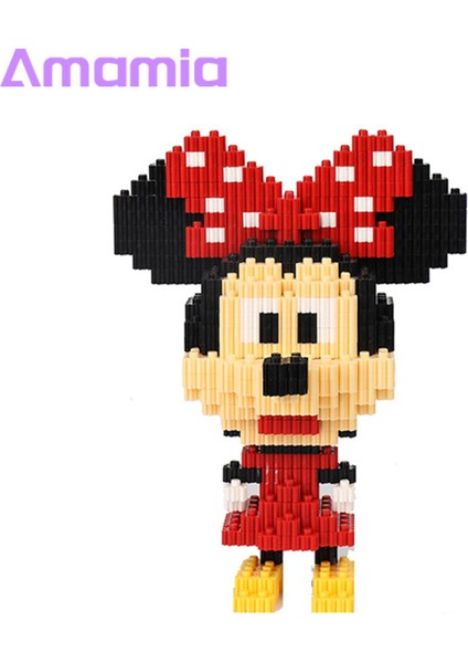Amamia Dıy Yapı Taşları Mickey-Mouse Erkek Kız Dıy Montaj Yapı Taşları (Yurt Dışından)
