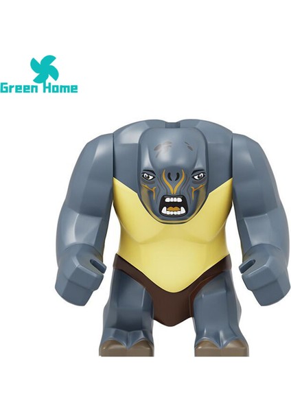 Yeşil Ev Gömülü Minifigure Ebeveyn-Çocuk Etkileşimi Ogre Minifigure Çocuk Yapı Taşı Oyuncak (Yurt Dışından)