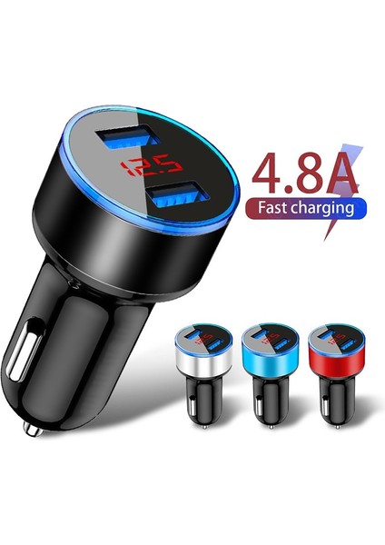 Hızlı Araç Şarj Cihazları 2 Port Samsung Huawei iphone 11 8 7 Xiaomi Evrensel Alüminyum Çift USB Araç Şarj Adaptörü (Yurt Dışından)