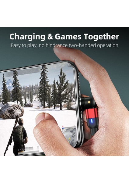 Aufu 0.5m/1m/2m/3m 540° Dönen Manyetik Kablo Uzun Mikro USB Tip C Telefon Kablosu Şarj Kablosu Tel Samsung Mıknatıs Şarj Cihazı (Yurt Dışından) fırsatları