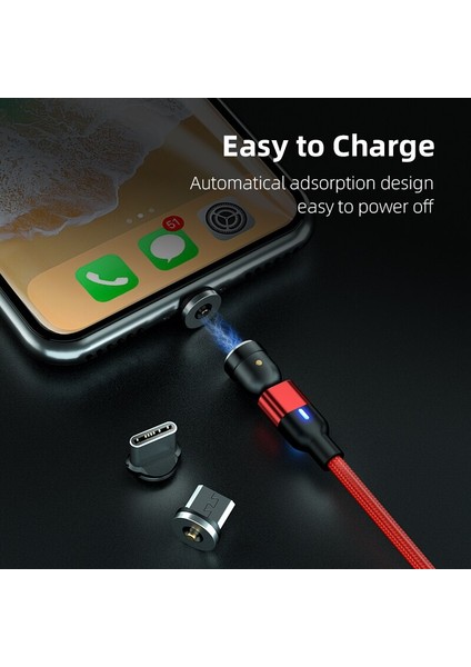 Aufu 0.5m/1m/2m/3m 540° Dönen Manyetik Kablo Uzun Mikro USB Tip C Telefon Kablosu Şarj Kablosu Tel Samsung Mıknatıs Şarj Cihazı (Yurt Dışından) indirimleri