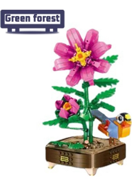 Yeşil Orman Bitki Yapı Oyuncak Buket Saksı Mini Bonsai Yapı Taşları Çiçek (Yurt Dışından)