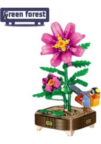 Yeşil Orman Bitki Yapı Oyuncak Buket Saksı Mini Bonsai Yapı Taşları Çiçek (Yurt Dışından)