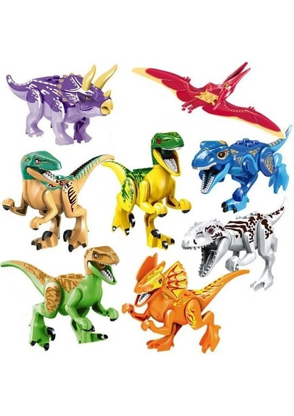Dinozor Oyun Seti Yapı Taşı Şekil Velociraptor Triceratop T-Rex Dino Dünya Parkı Tuğla Oyuncak Çocuk Için (Yurt Dışından)