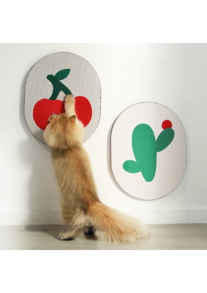 Kedi Tırmalama Tahtası Duvara Monte Ondüla Karton Kedi Tırmalayıcı - Kaktüs Desen - Siyah (Yurt Dışından)