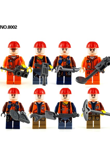 8 Adet Şehir Bakım Işçisi Meslek Meclisi Oyuncak Minifigure (Yurt Dışından)
