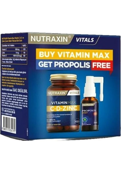 Vitamin Max C- D Zinc 60 Kapsül Alana Propolis Sprey Armağan