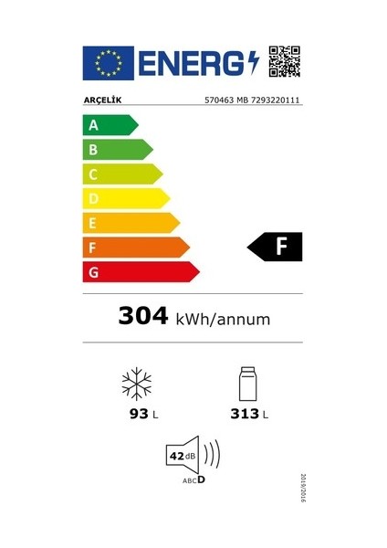 570463 MB 406 Lt No Frost Buzdolabı