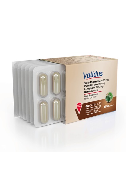 Saw Palmetto 400 mg + L-Arginine + Pumpkin Seed + Lycopene 60 Capsules (Drcaps)