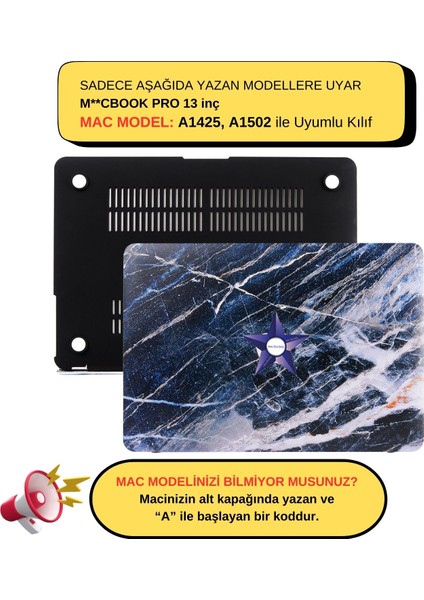 Macbook Pro Kılıf 13 inç Mermer06 (Eski HDMI'lı Model 2012-2015) A1425 A1502 ile Uyumlu