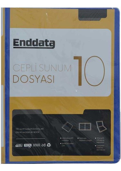 Ön Cepli Sunum Dosyası 10’lu Mavi 1210-1