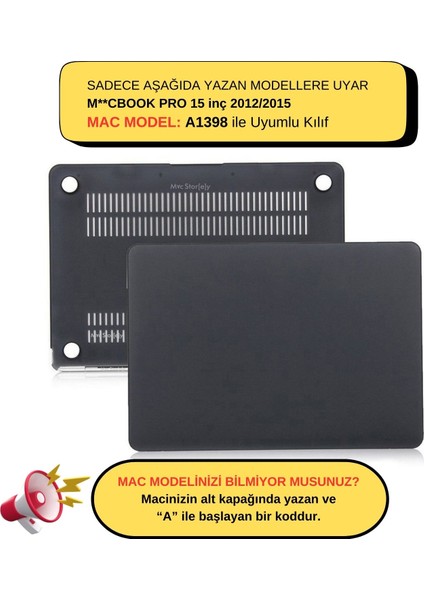 Macbook Pro Kılıf 15inç Mat (Eski HDMI'lı Model:A1398 2012-2015) ile Uyumlu fiyatları
