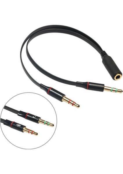 1 Adet 3.5mm Y Splitter Kulaklık Mikrofon Ses Adaptörü Kadın 2 Erkek Kulaklık Kulaklık Pc Adaptörü Aux Stereo Adaptör Kablosu (Yurt Dışından)