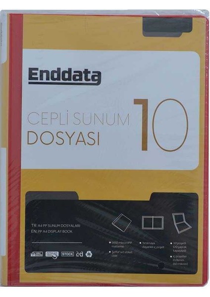 Ön Cepli Sunum Dosyası 10’lu Kırmızı 1210-2