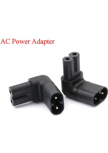 1 Adet Iec 320 2-Pin C7 Dişi C8 Erkek Sağ Açılı Ac Güç Adaptörü Dönüştürücü (Yurt Dışından)