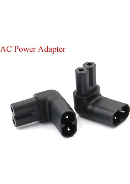 1 Adet Iec 320 2-Pin C7 Dişi C8 Erkek Sağ Açılı Ac Güç Adaptörü Dönüştürücü (Yurt Dışından) fiyatları
